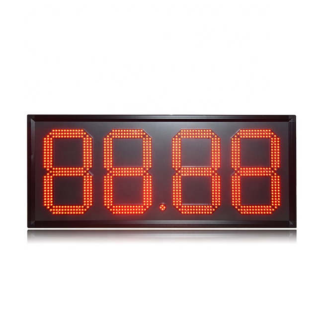 热门铝框15寸LED红色88.88油价格式无线遥控LED油价牌