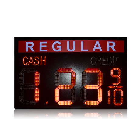 热销户外安装使用防雨箱体18寸LED红色数字8.88 9/10美式油价显示牌