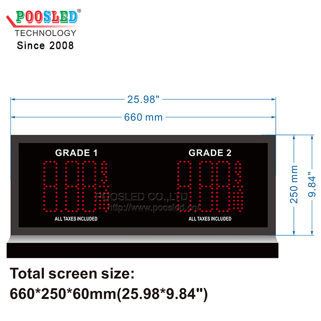 美国流行款PCB数字加油机顶部显示汽油价格LED油价牌
